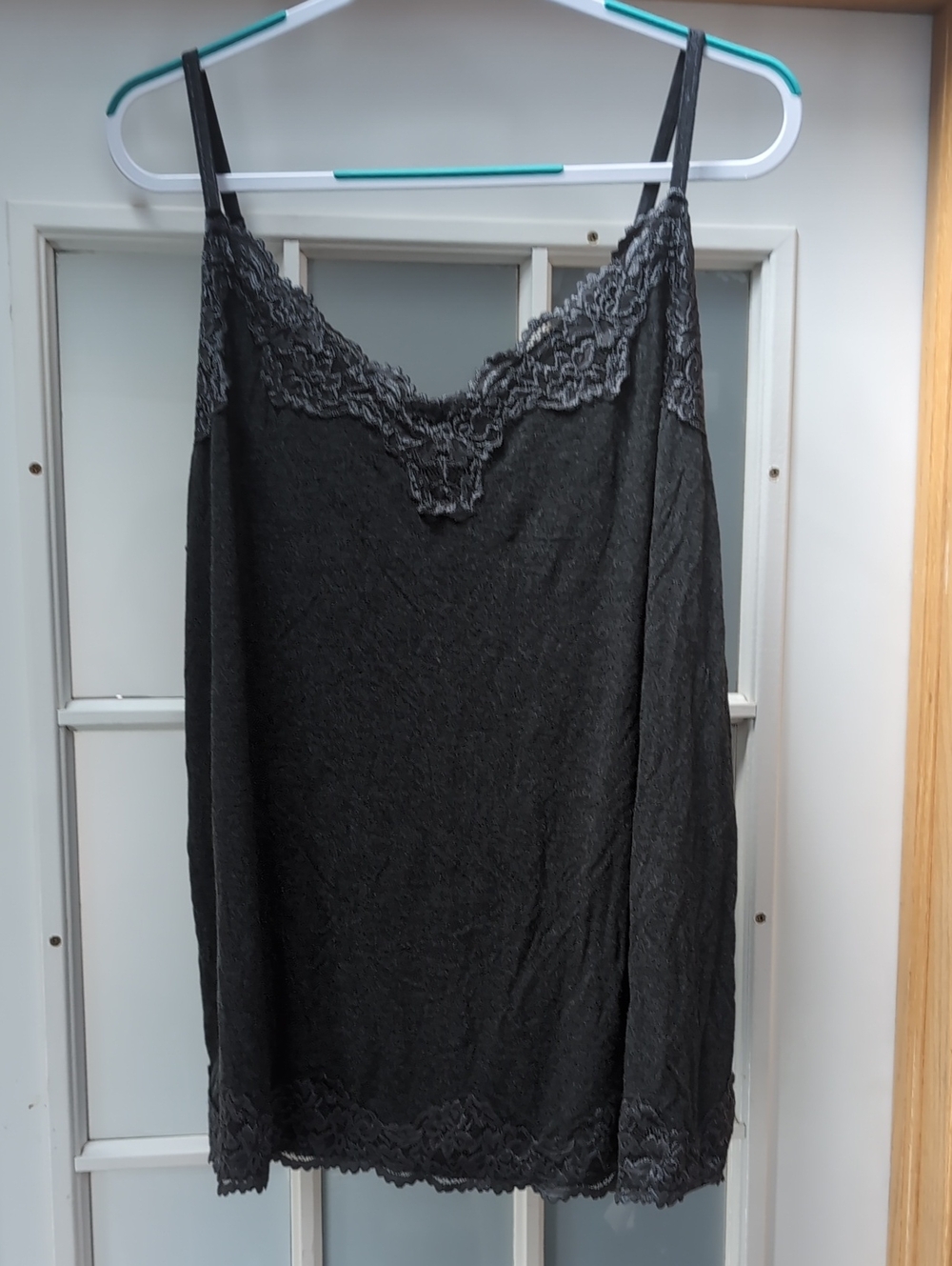 Lane Bryant Charcoal Gray Lace-Trim Camisole Slip